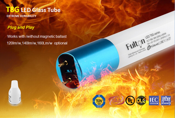 luz del tubo de cristal de 130lm/w SMD2835 LED T8, certificado de SAA TUV para la iluminación comercial